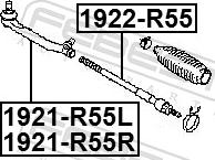Febest 1922-R55 - Осьовий шарнір, рульова тяга autozip.com.ua