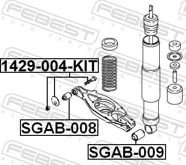 Febest SGAB-008 - Сайлентблок, важіль підвіски колеса autozip.com.ua