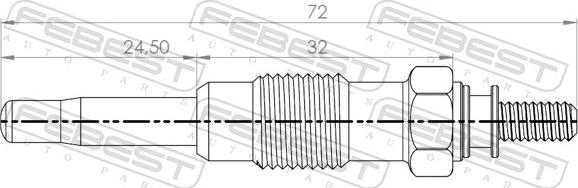 Febest 16642-004 - Свічка розжарювання autozip.com.ua