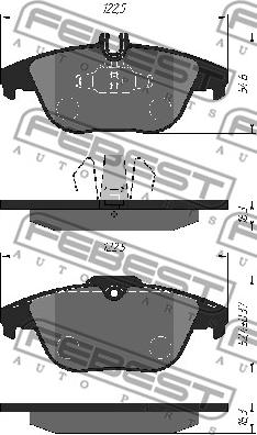 Febest 1601-204R - Гальмівні колодки, дискові гальма autozip.com.ua