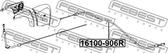 Febest 16100-906R - Трос, гальмівна система autozip.com.ua