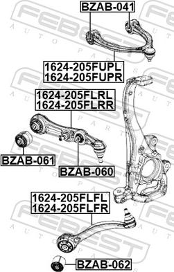 Febest 1624-205FUPR - Важіль незалежної підвіски колеса autozip.com.ua