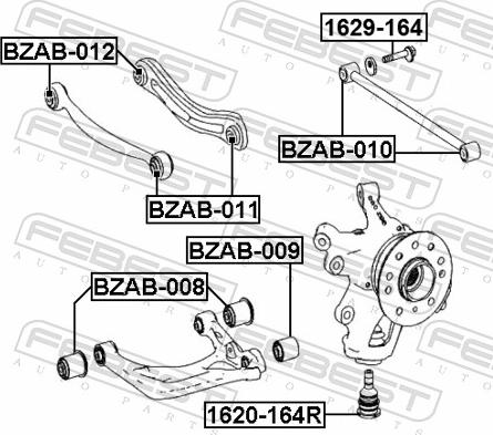 Febest BZAB-012 - Сайлентблок, важіль підвіски колеса autozip.com.ua