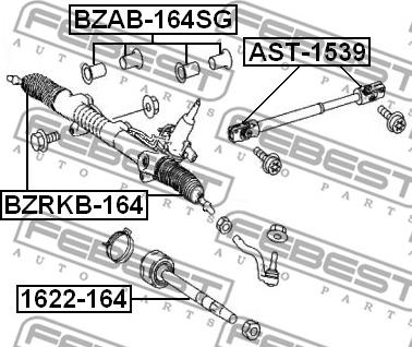 Febest 1622-164 - Осьовий шарнір, рульова тяга autozip.com.ua