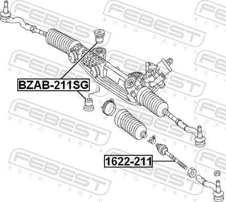 Febest 1622-211 - Осьовий шарнір, рульова тяга autozip.com.ua