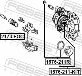 Febest 1675-211R - Ремкомплект, гальмівний супорт autozip.com.ua