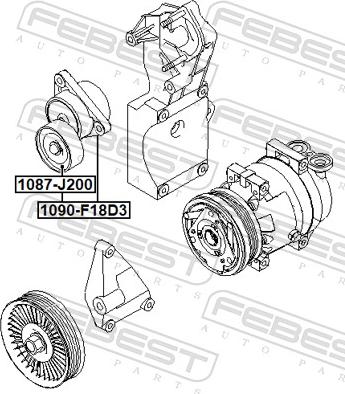 Febest 1090-F18D3 - Натягувач ременя, поліклиновий ремінь autozip.com.ua