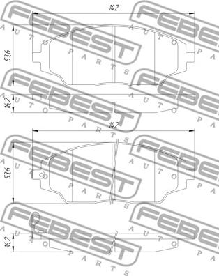 Febest 1001-T300F - Гальмівні колодки, дискові гальма autozip.com.ua