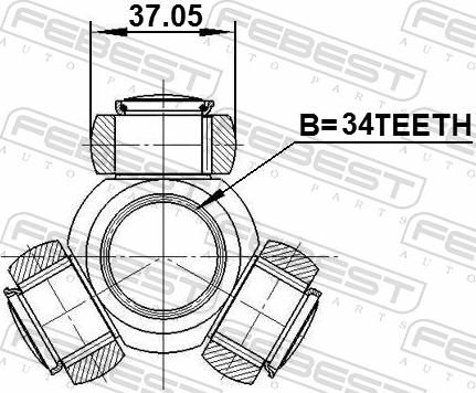 Febest 1016-CAP - Муфта з шипами, приводний вал autozip.com.ua