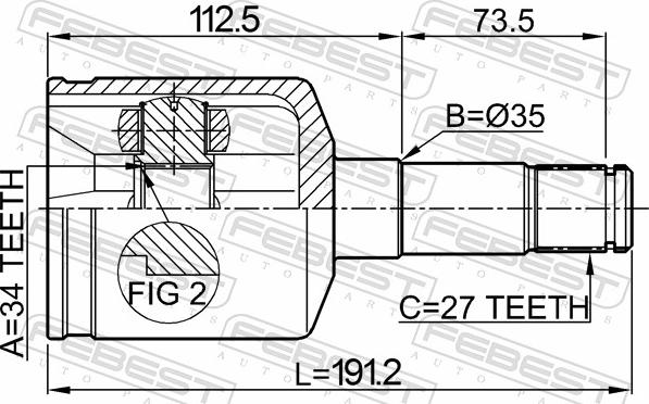 Febest 1011-CAPLH - Шарнір, ШРУС, приводний вал autozip.com.ua