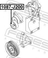 Febest 1087-J200 - Паразитний / провідний ролик, поліклиновий ремінь autozip.com.ua