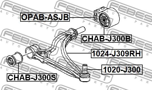 Febest 1024-J309RH - Важіль незалежної підвіски колеса autozip.com.ua