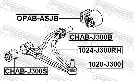 Febest 1024-J300RH - Важіль незалежної підвіски колеса autozip.com.ua