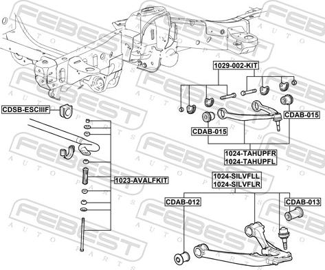Febest 1024-SILVFLL - Важіль незалежної підвіски колеса autozip.com.ua