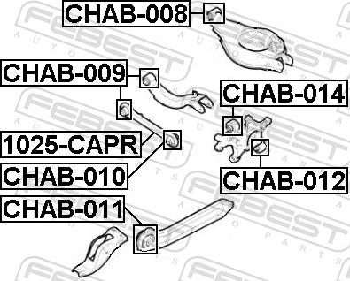 Febest CHAB-008 - Сайлентблок, важіль підвіски колеса autozip.com.ua