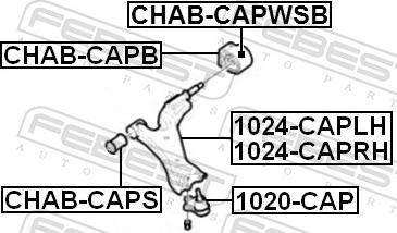 Febest CHAB-CAPS - Сайлентблок, важіль підвіски колеса autozip.com.ua