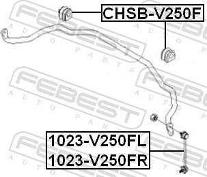 Febest 1023-V250FL - Тяга / стійка, стабілізатор autozip.com.ua