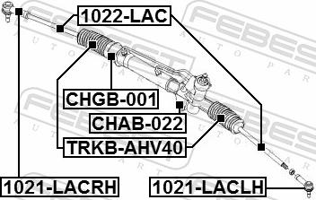 Febest 1022-LAC - Осьовий шарнір, рульова тяга autozip.com.ua