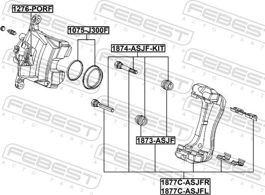 Febest 1874-ASJF-KIT - Направляючий болт, корпус скоби гальма autozip.com.ua