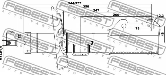 Febest 18660627FL - Амортизатор autozip.com.ua