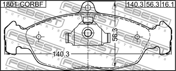 Febest 1801-CORBF - Гальмівні колодки, дискові гальма autozip.com.ua