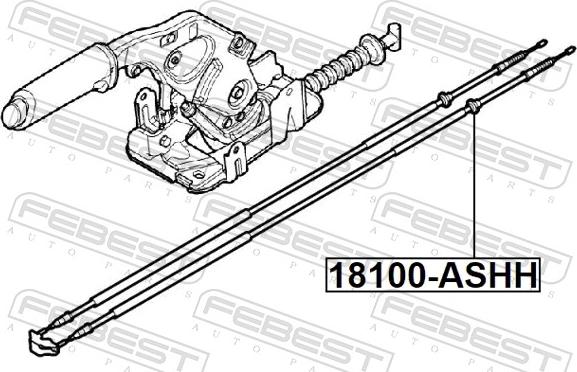 Febest 18100-ASHH - Трос, гальмівна система autozip.com.ua