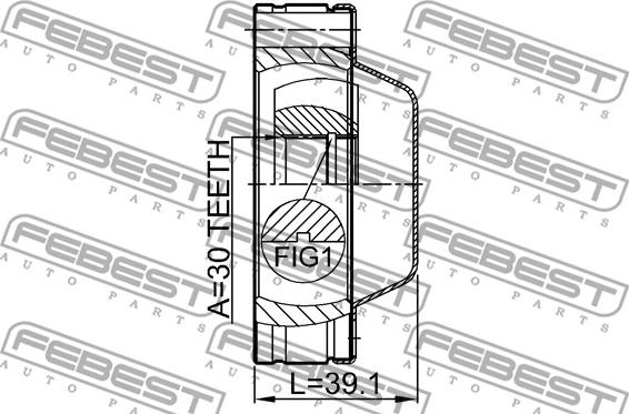 Febest 1811-MOKFSHA - Шарнір, поздовжній вал autozip.com.ua