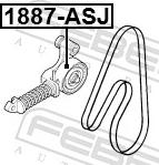 Febest 1887-ASJ - Паразитний / провідний ролик, поліклиновий ремінь autozip.com.ua