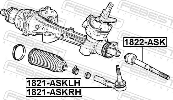 Febest 1821-ASKLH - Наконечник рульової тяги, кульовий шарнір autozip.com.ua