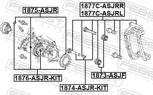 Febest 1874-ASJR-KIT - Направляючий болт, корпус скоби гальма autozip.com.ua