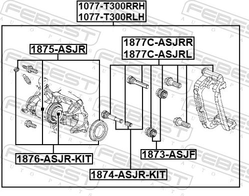 Febest 1876-ASJR-KIT - Ремкомплект, гальмівний супорт autozip.com.ua