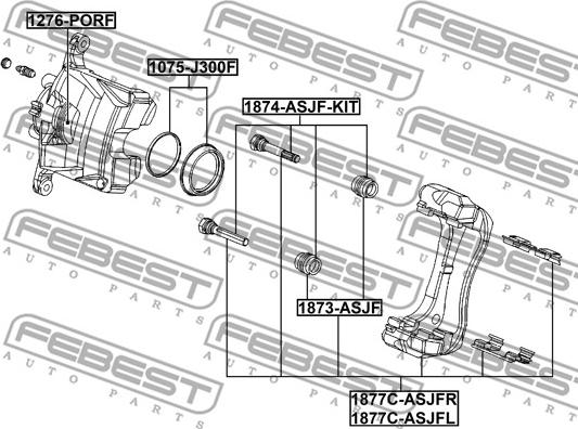 Febest 1873-ASJF - Пильник, управління корпусу скоби гальма autozip.com.ua