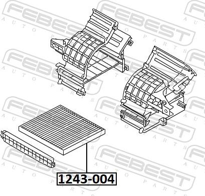 Febest 1243-004 - Фільтр, повітря у внутрішній простір autozip.com.ua