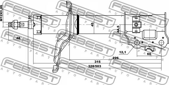 Febest 12666483FR - Амортизатор autozip.com.ua