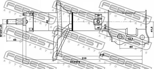 Febest 12666694FL - Амортизатор autozip.com.ua