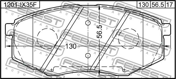 Febest 1201-IX35F - Гальмівні колодки, дискові гальма autozip.com.ua