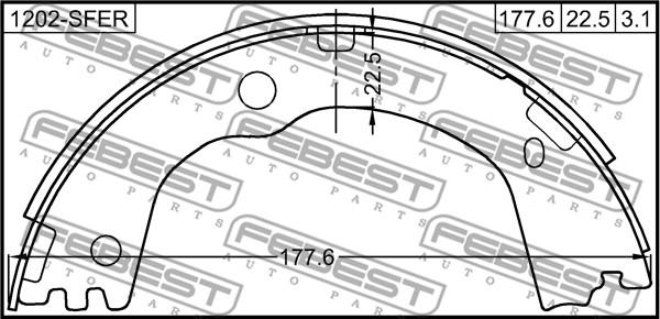 Febest 1202SFER - Гальмівні колодки autozip.com.ua