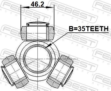 Febest 1216-DM24MT - Муфта з шипами, приводний вал autozip.com.ua