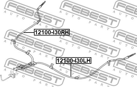 Febest 12100-I30LH - Трос, гальмівна система autozip.com.ua