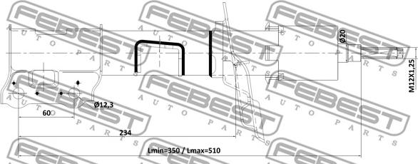 Febest 12110-005FL - Амортизатор autozip.com.ua