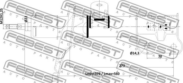 Febest 12110-015FR - Амортизатор autozip.com.ua