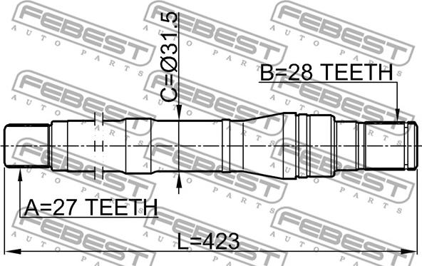 Febest 1212-SFBM - Приводний вал autozip.com.ua