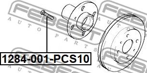 Febest 1284-001-PCS10 - Болт кріплення колеса autozip.com.ua
