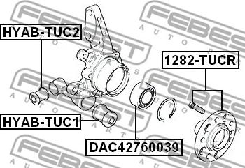 Febest DAC42760039 - Підшипник ступиці колеса autozip.com.ua