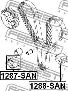 Febest 1287-SAN - Натяжна ролик, ремінь ГРМ autozip.com.ua