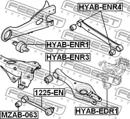 Febest HYAB-ENR3 - Сайлентблок рычага HYUNDAI ELANTRA. GRAND SANTA FE. i30. i35 00- зад. мост Пр-во FEBEST autozip.com.ua