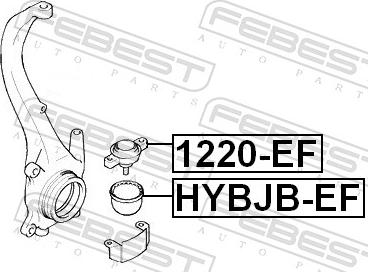 Febest 1220-EF - Шарова опора, несучий / направляючий шарнір autozip.com.ua