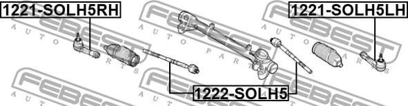 Febest 1221-SOLH5LH - Наконечник рульової тяги, кульовий шарнір autozip.com.ua