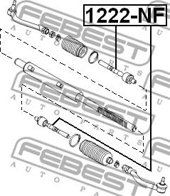 Febest 1222-NF - Осьовий шарнір, рульова тяга autozip.com.ua