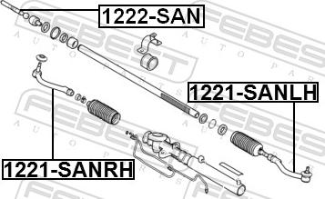 Febest 1222-SAN - Осьовий шарнір, рульова тяга autozip.com.ua